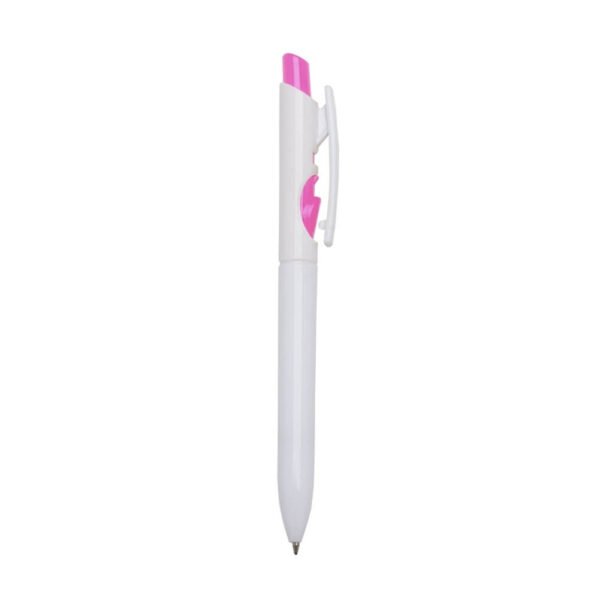 Caneta Plastica Quartzo leityoisa e rosa